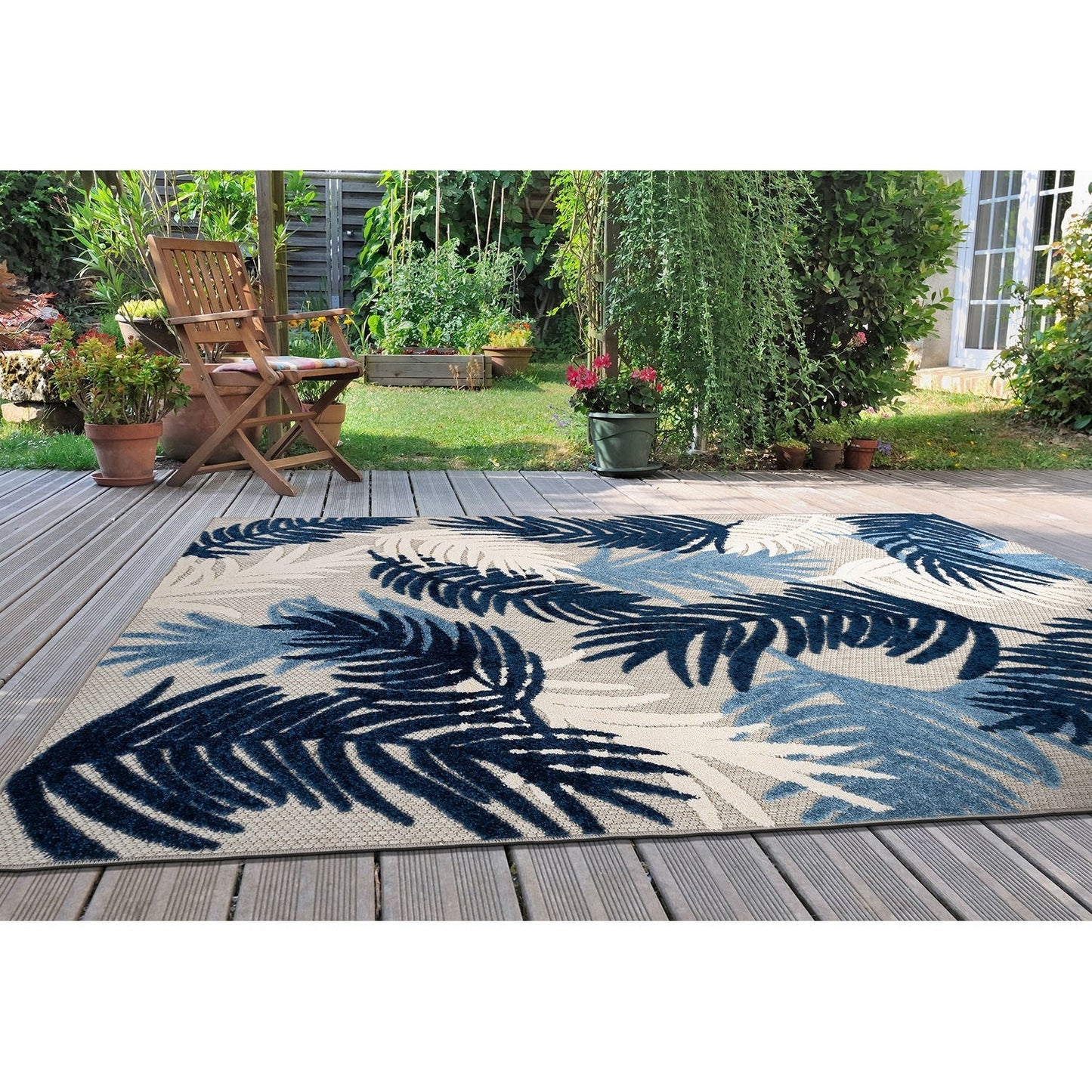 World Rug Gallery Tappeto moderno per interni/esterni con motivi floreali tropicali