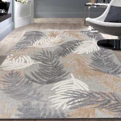 World Rug Gallery Tappeto moderno per interni/esterni con motivi floreali tropicali
