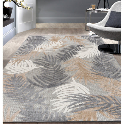 World Rug Gallery Tappeto moderno per interni/esterni con motivi floreali tropicali