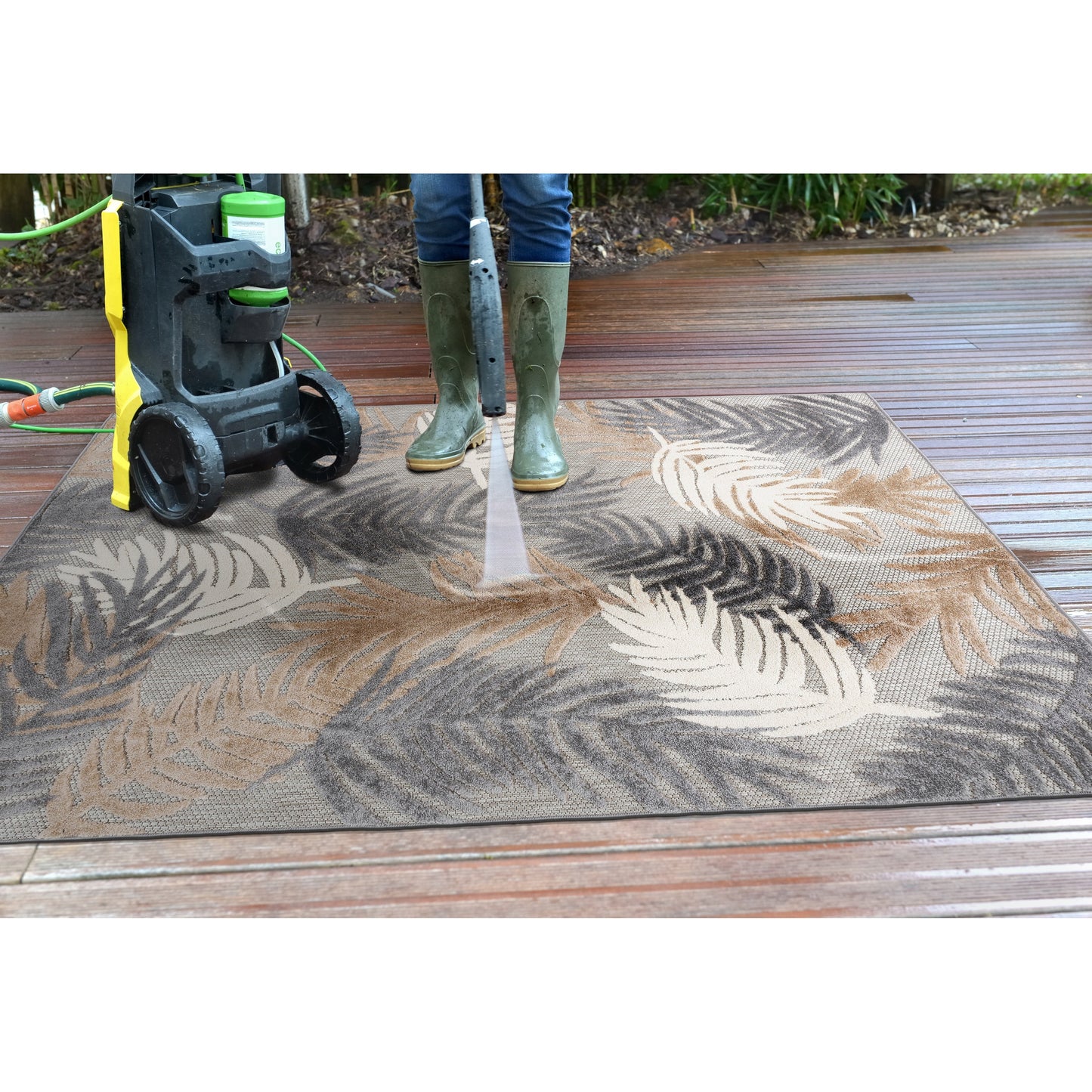 World Rug Gallery Tappeto moderno per interni/esterni con motivi floreali tropicali