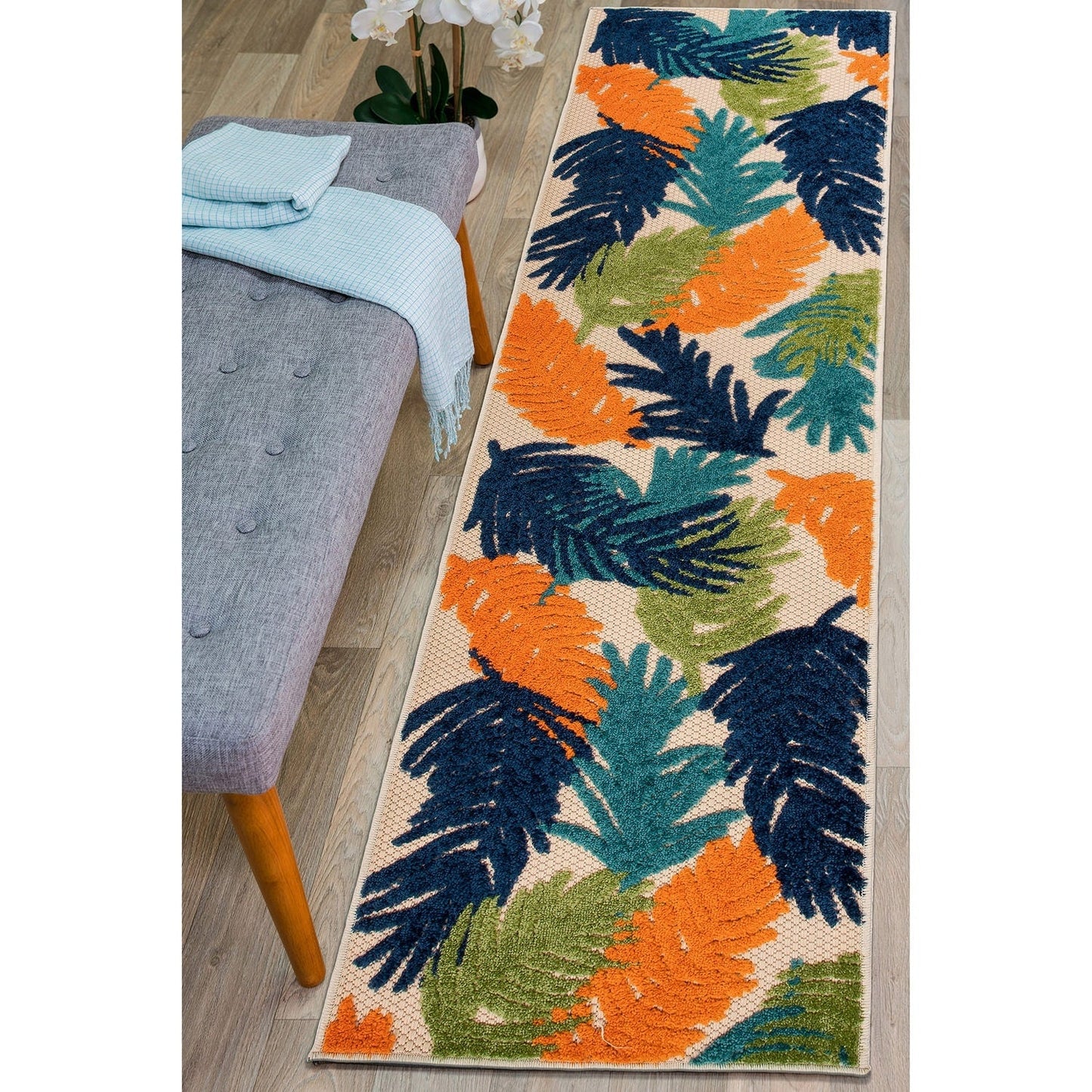 World Rug Gallery Tappeto moderno per interni/esterni con motivi floreali tropicali