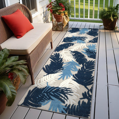 World Rug Gallery Tappeto moderno per interni/esterni con motivi floreali tropicali