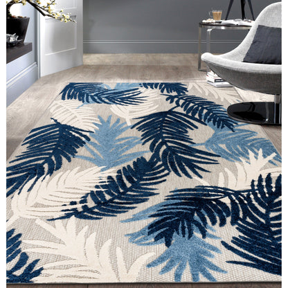 World Rug Gallery Tappeto moderno per interni/esterni con motivi floreali tropicali