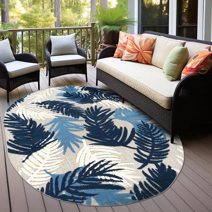 World Rug Gallery Tappeto moderno per interni/esterni con motivi floreali tropicali