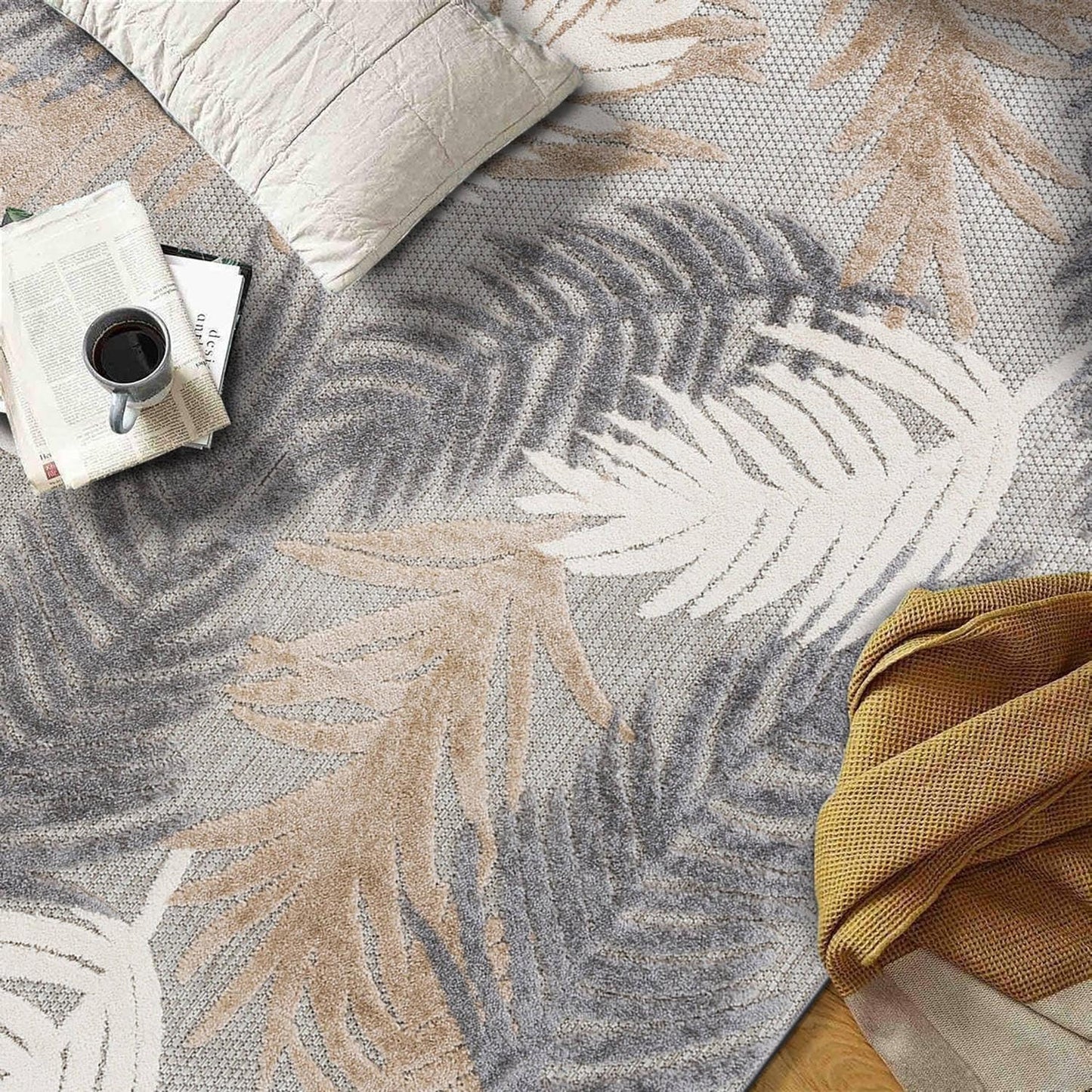 World Rug Gallery Tappeto moderno per interni/esterni con motivi floreali tropicali