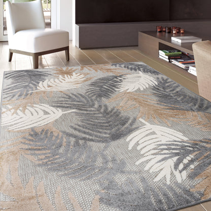 World Rug Gallery Tappeto moderno per interni/esterni con motivi floreali tropicali