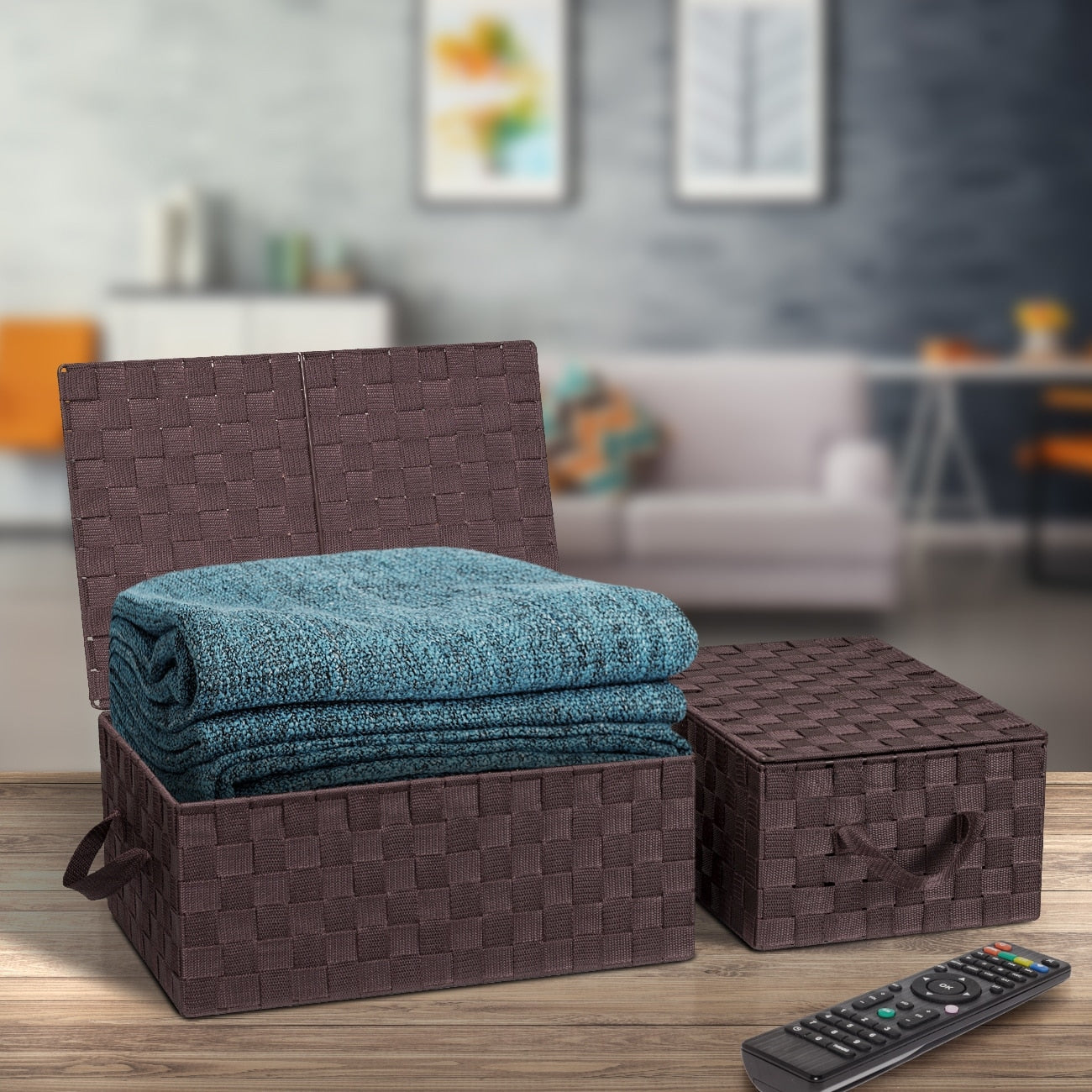 Set di cestini portaoggetti intrecciati - N/D