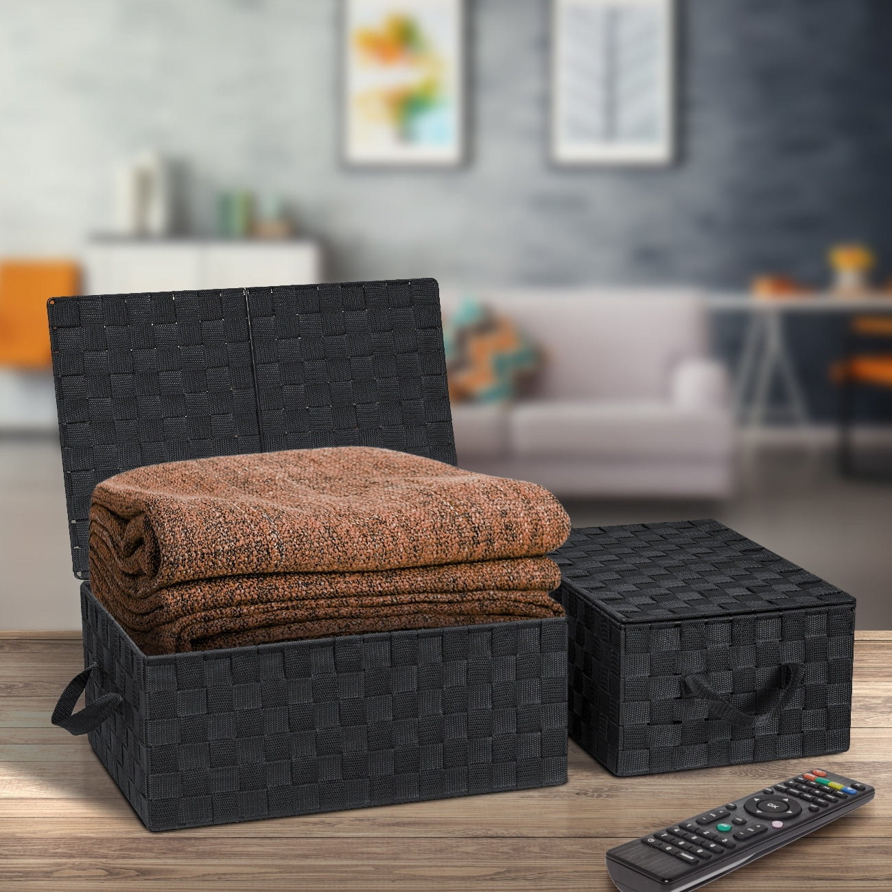 Set di cestini portaoggetti intrecciati - N/D