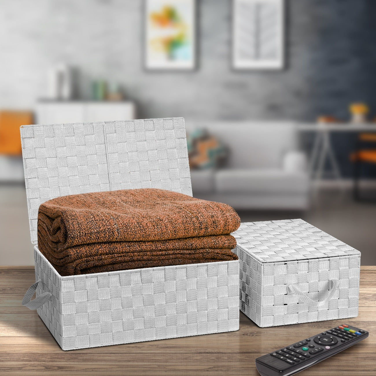 Set di cestini portaoggetti intrecciati - N/D