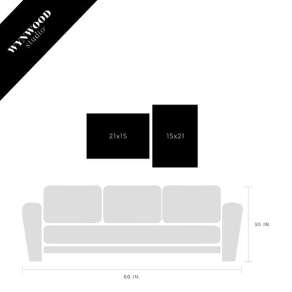 Stampe artistiche tropicali chinoiserie con cornice blu di Wynwood Studio Tropical Collage