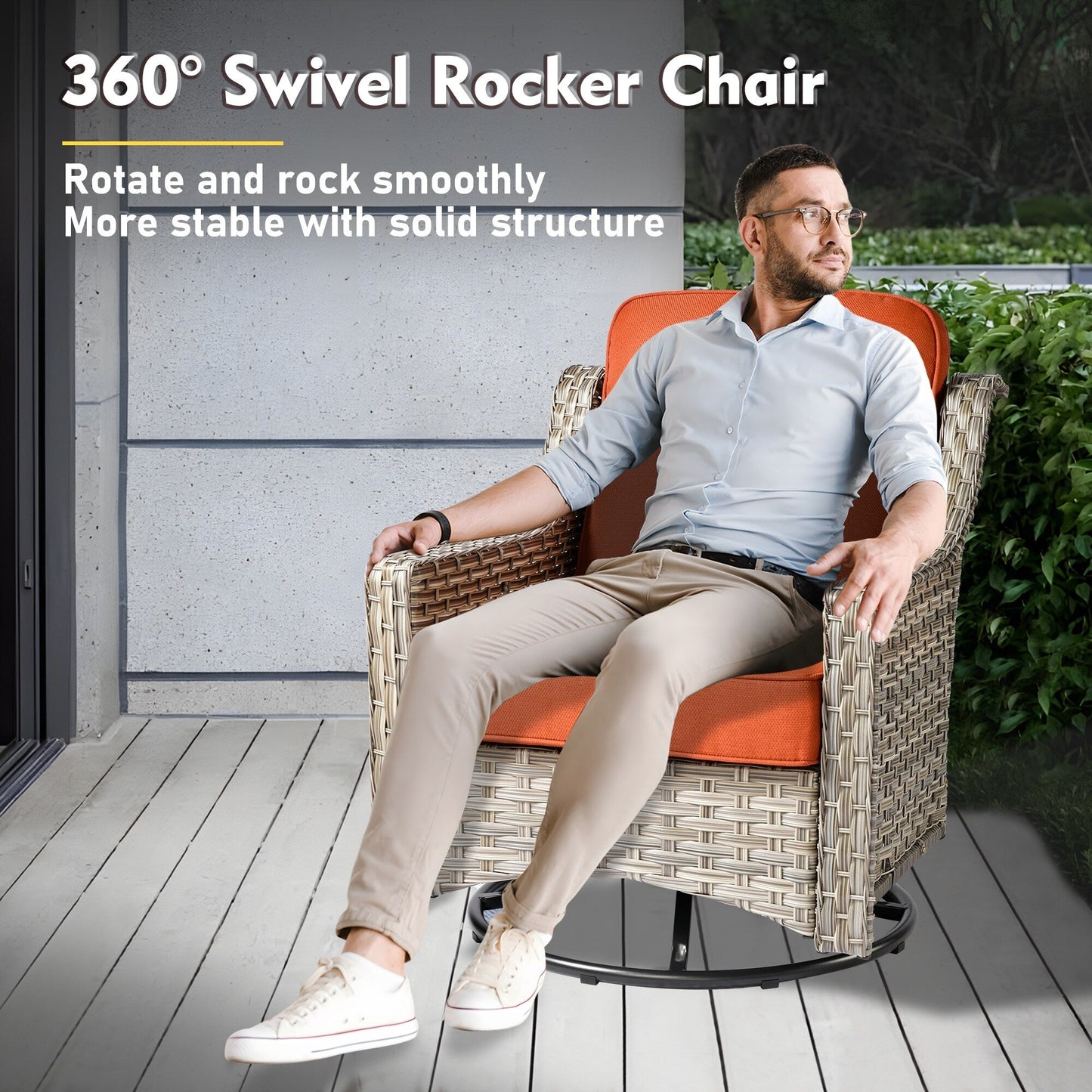 Set di mobili da giardino in rattan e vimini XIZZI da 11 pezzi con tavolo con braciere