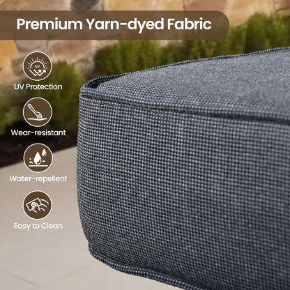 Set di mobili da giardino in rattan e vimini XIZZI da 11 pezzi con tavolo con braciere