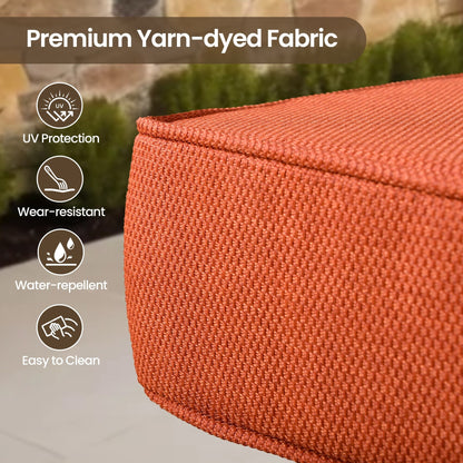 Set di mobili da giardino in rattan e vimini XIZZI da 11 pezzi con tavolo con braciere