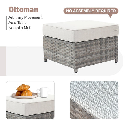 Set di mobili da esterno in vimini da 13 pezzi XIZZI con tavolo da fuoco