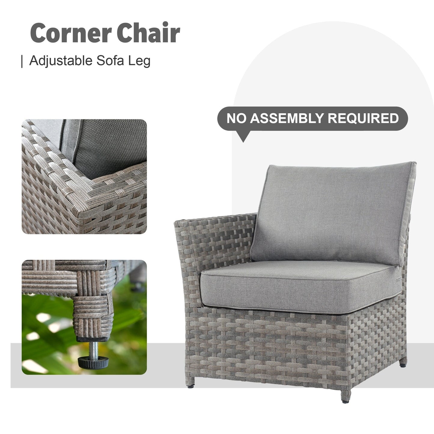 Set di mobili da esterno in vimini da 13 pezzi XIZZI con tavolo da fuoco