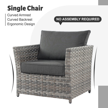 Set di mobili da esterno in vimini da 13 pezzi XIZZI con tavolo da fuoco