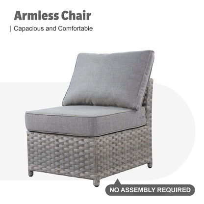 Set di mobili da esterno in vimini da 13 pezzi XIZZI con tavolo da fuoco