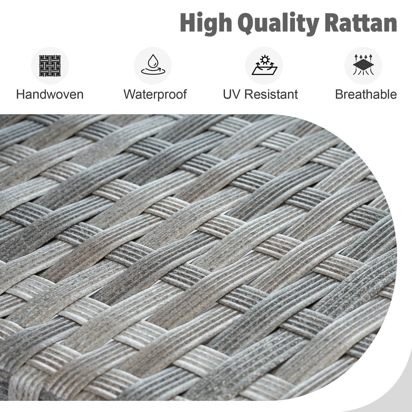 Set di mobili da esterno in vimini da 13 pezzi XIZZI con tavolo da fuoco