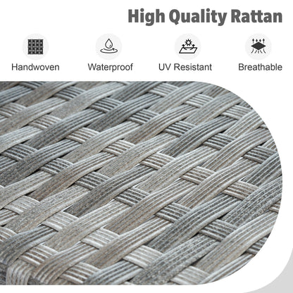 Set di mobili da esterno in vimini da 13 pezzi XIZZI con tavolo da fuoco