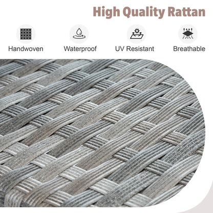 Set di mobili da esterno in vimini da 13 pezzi XIZZI con tavolo da fuoco