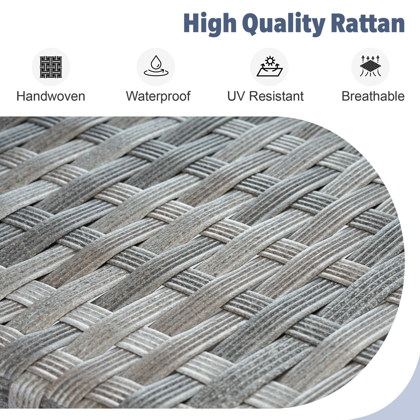 Set di mobili da esterno in vimini da 13 pezzi XIZZI con tavolo da fuoco