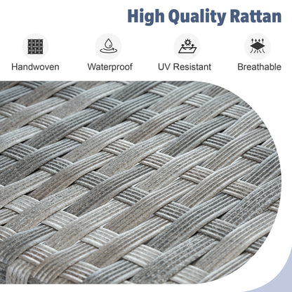 Set di mobili da esterno in vimini da 13 pezzi XIZZI con tavolo da fuoco