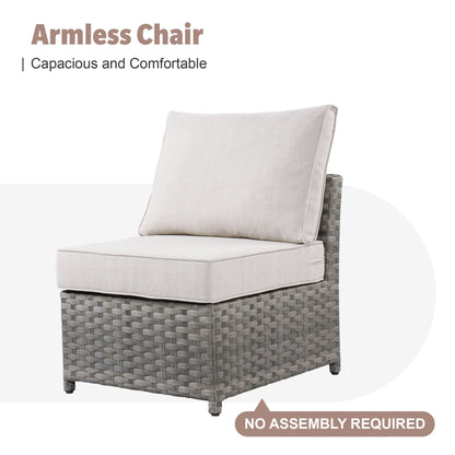 Set di mobili da esterno in vimini da 13 pezzi XIZZI con tavolo da fuoco