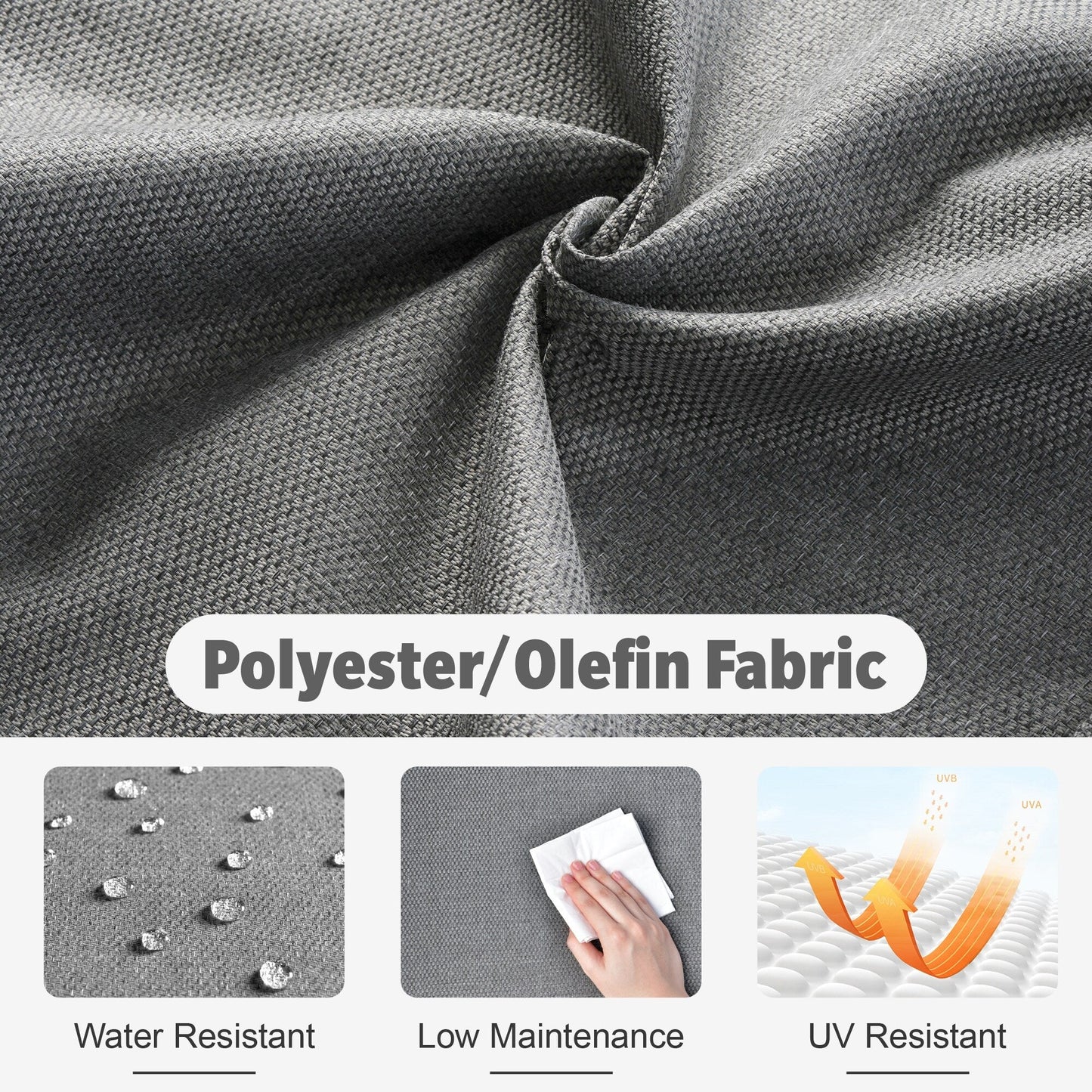 Set di mobili da esterno in vimini da 13 pezzi XIZZI con tavolo da fuoco