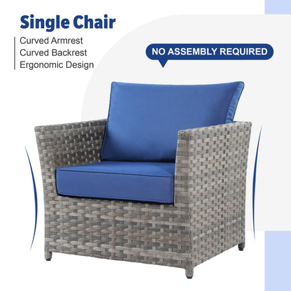 Set di mobili da esterno in vimini da 13 pezzi XIZZI con tavolo da fuoco