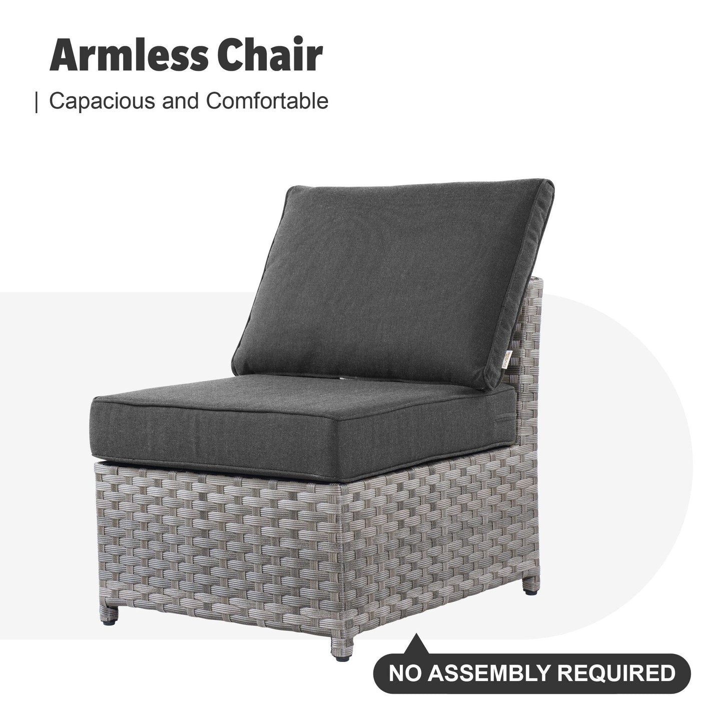 Set di mobili da esterno in vimini da 13 pezzi XIZZI con tavolo da fuoco