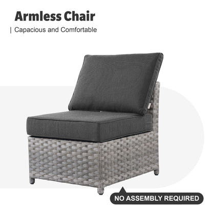 Set di mobili da esterno in vimini da 13 pezzi XIZZI con tavolo da fuoco