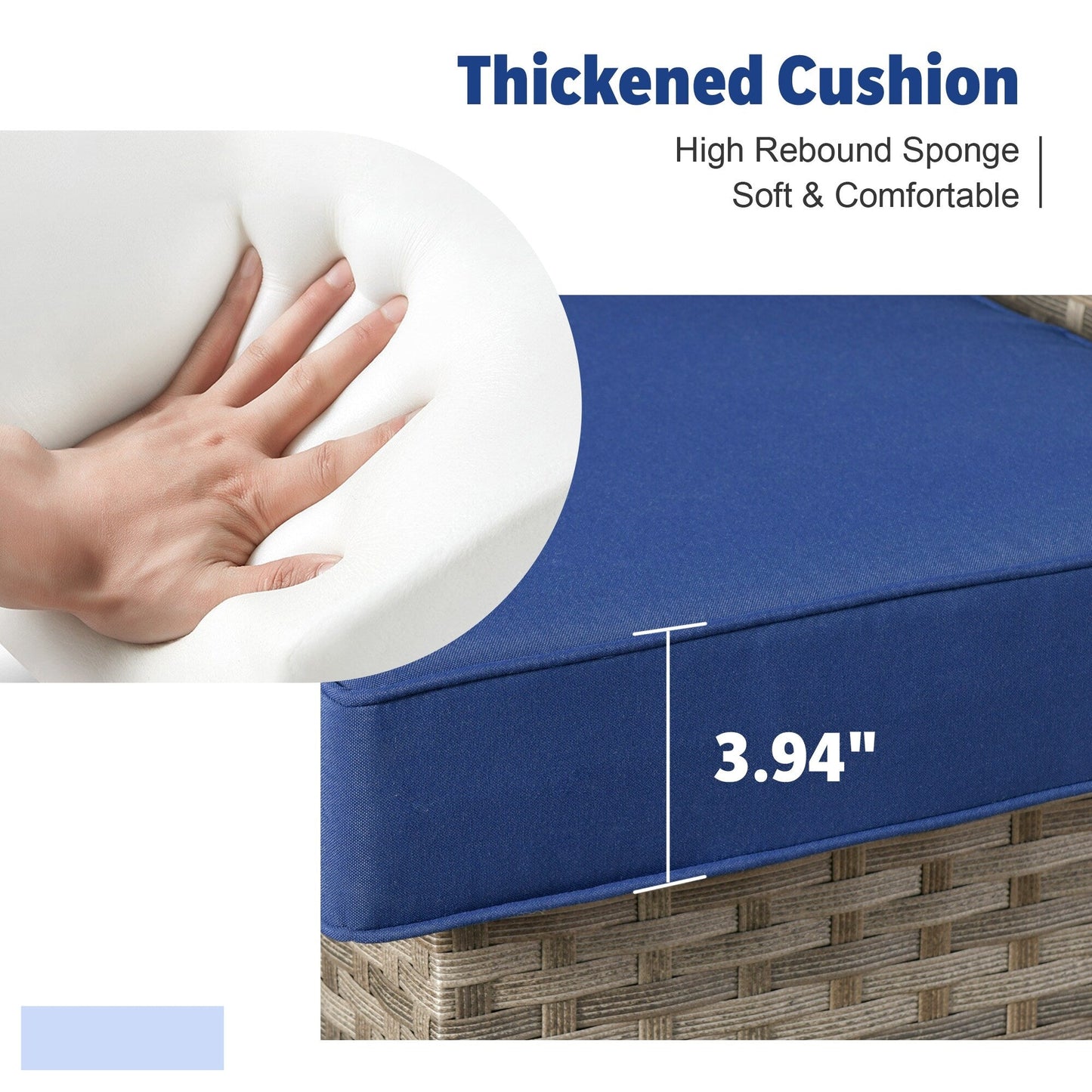 Set di mobili da esterno in vimini da 13 pezzi XIZZI con tavolo da fuoco