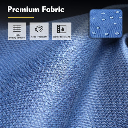 XIZZI Set di 5 divani da esterno in vimini con schienale alto e braciere per mobili da giardino