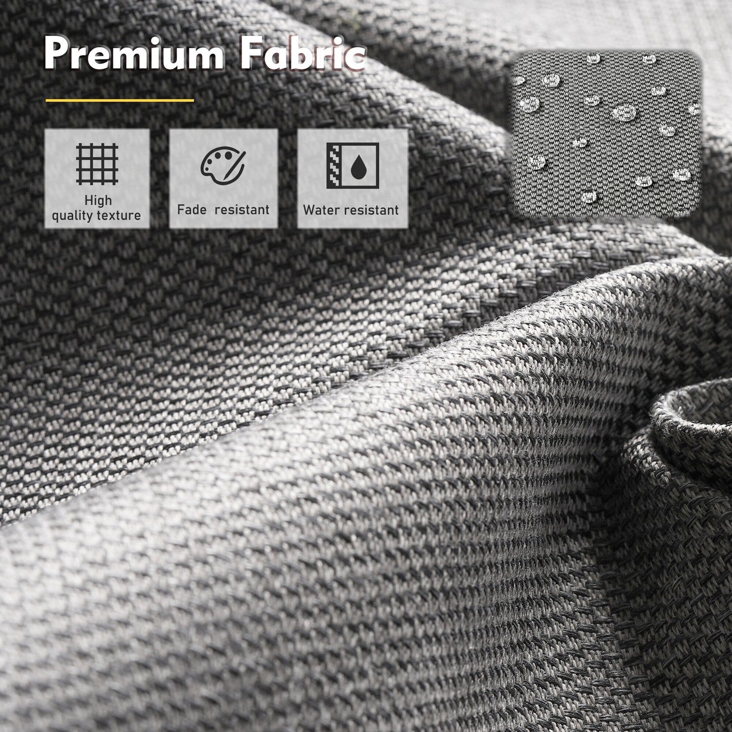 XIZZI Set di 5 divani da esterno in vimini con schienale alto e braciere per mobili da giardino