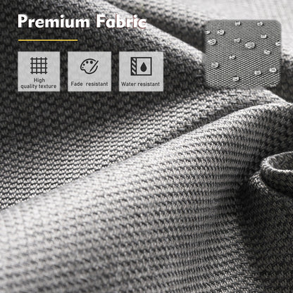 XIZZI Set di 5 divani da esterno in vimini con schienale alto e braciere per mobili da giardino