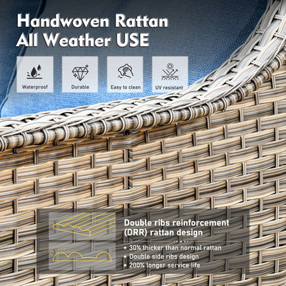 Set di divani da conversazione con seduta profonda per mobili da esterno in vimini da patio XIZZI da 6 pezzi