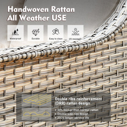 Set di divani da conversazione con seduta profonda per mobili da esterno in vimini da patio XIZZI da 6 pezzi