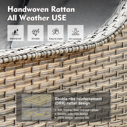 Set di divani da conversazione con seduta profonda per mobili da esterno in vimini da patio XIZZI da 6 pezzi