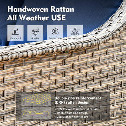 Set di divani da conversazione con seduta profonda per mobili da esterno in vimini da patio XIZZI da 6 pezzi