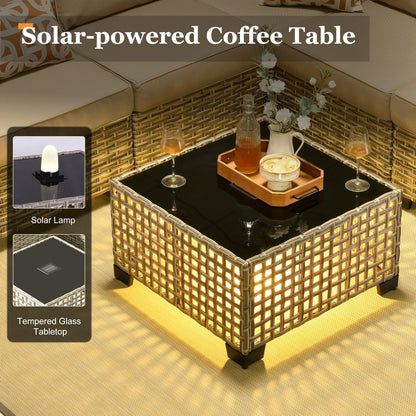 Set da conversazione in rattan per esterni con mobili da giardino XIZZI da 8 pezzi