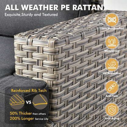 Set da conversazione in rattan per esterni con mobili da giardino XIZZI da 8 pezzi