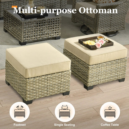 Set da conversazione in rattan per esterni con mobili da giardino XIZZI da 8 pezzi