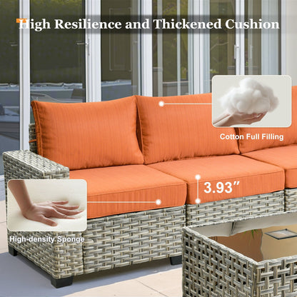 Set da conversazione in rattan per esterni con mobili da giardino XIZZI da 8 pezzi