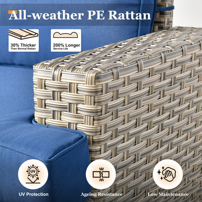 Set da conversazione in rattan per esterni con mobili da giardino XIZZI da 8 pezzi