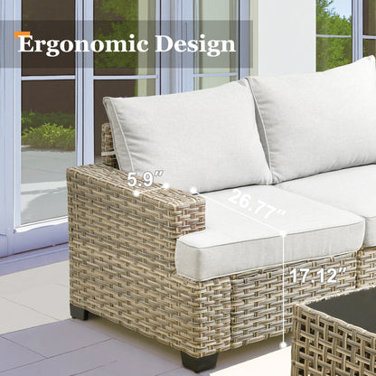 Set da conversazione in rattan per esterni con mobili da giardino XIZZI da 8 pezzi