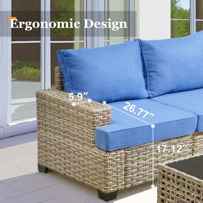 Set da conversazione in rattan per esterni con mobili da giardino XIZZI da 8 pezzi