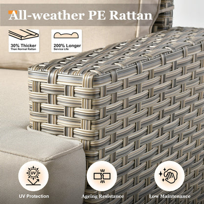 Set da conversazione in rattan per esterni con mobili da giardino XIZZI da 8 pezzi