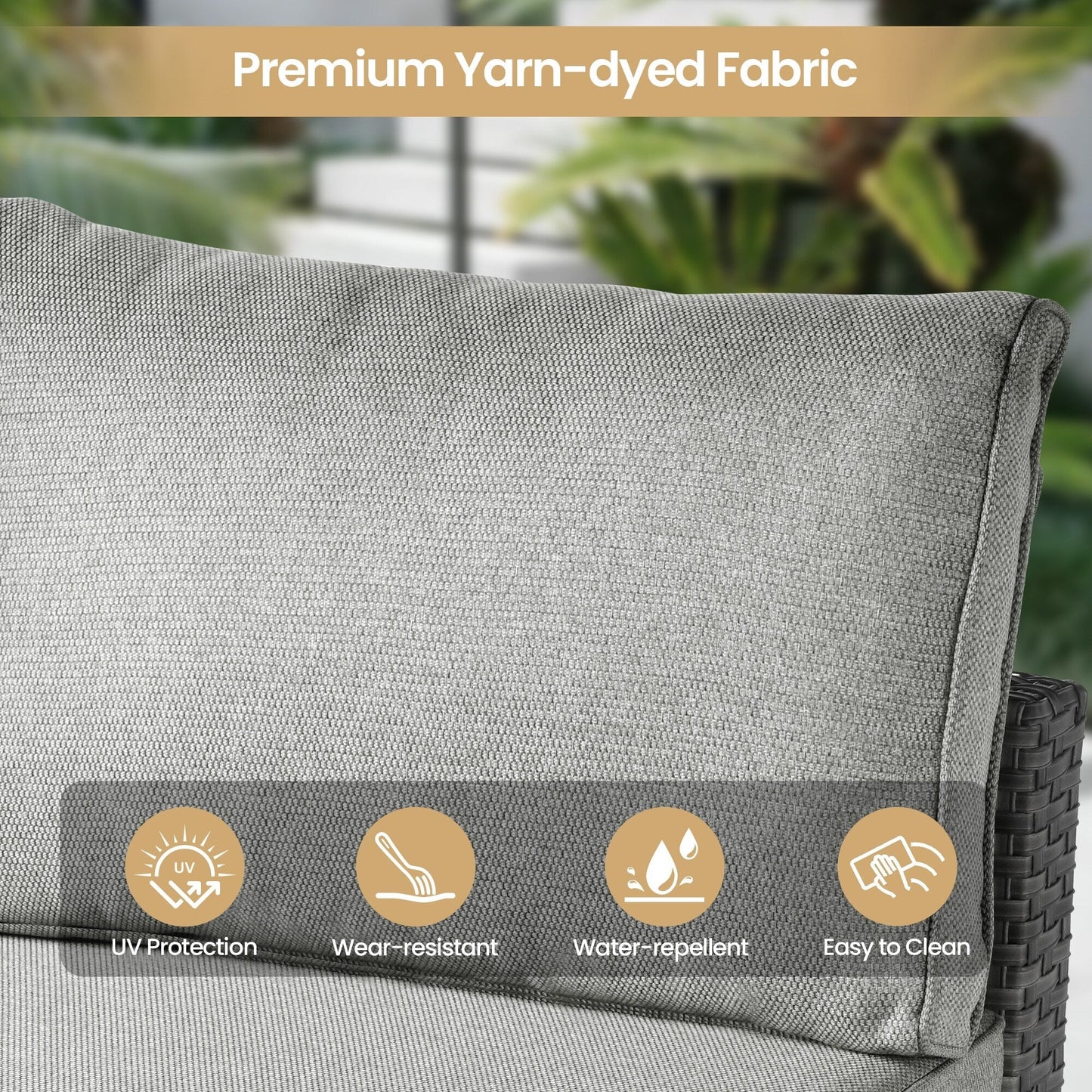 Set di 8 sedie girevoli per esterni in vimini da patio XIZZI con tavolo per braciere