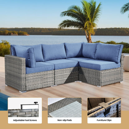 Set di 8 sedie girevoli per esterni in vimini da patio XIZZI con tavolo per braciere