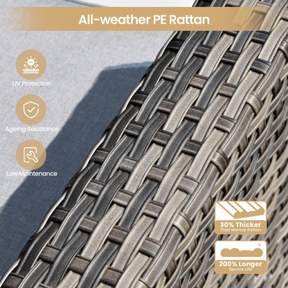 Set di mobili da giardino in vimini XIZZI da 8 pezzi con braciere